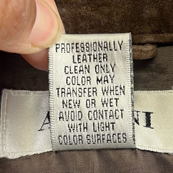 Vintage Alfani Medium Western Suede Shirt Shacket Snap Up Leather Frills Cowboy - Picture 8 of 9